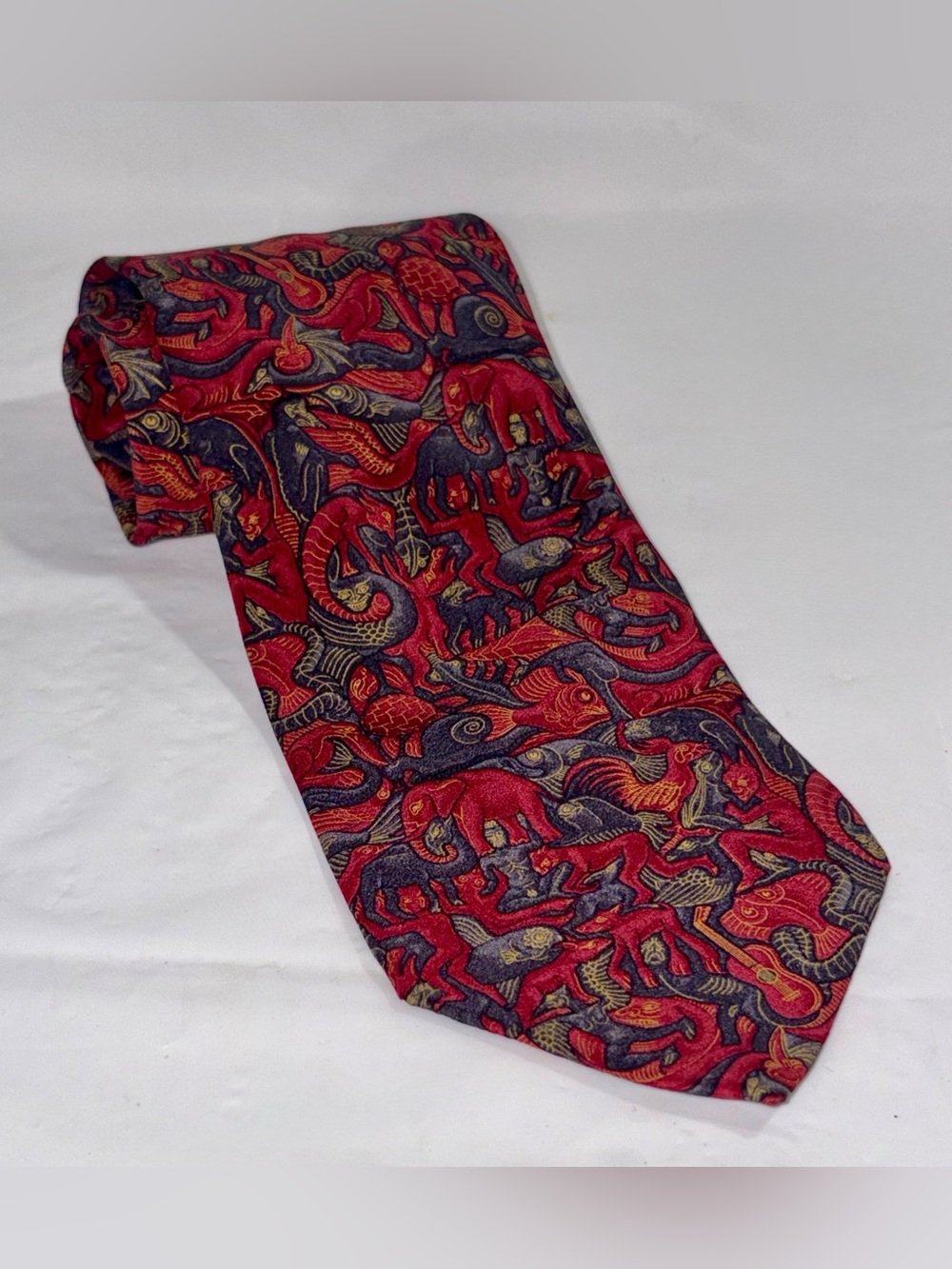 Vintage The Boxelder Company Italian silk necktie “Mosaic II" by M.C. Escher